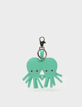 Octotwins Charm - Biscay Green Leather Keychain