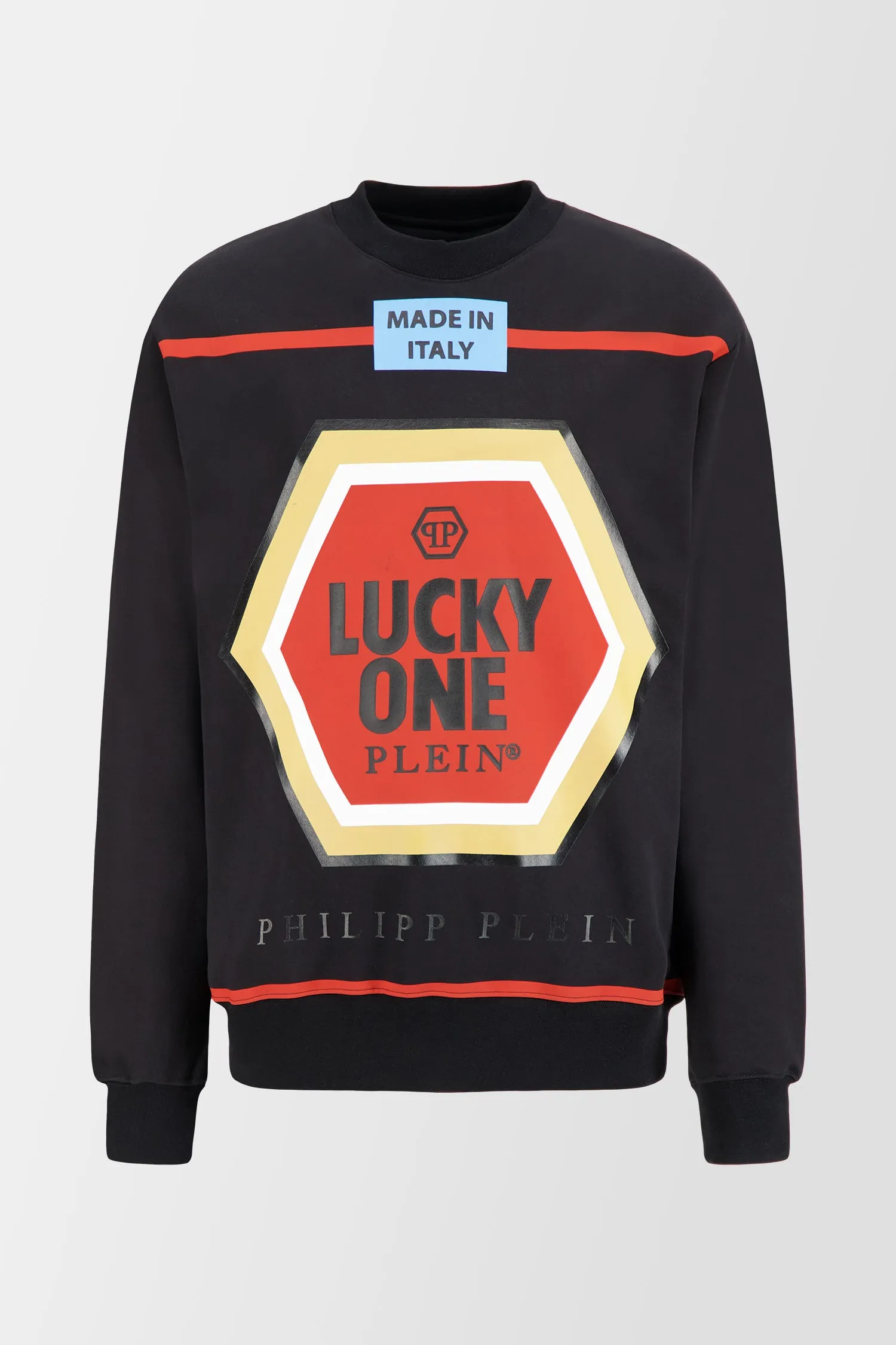 Philipp Plein Black LS Print Lucky One Sweatshirt