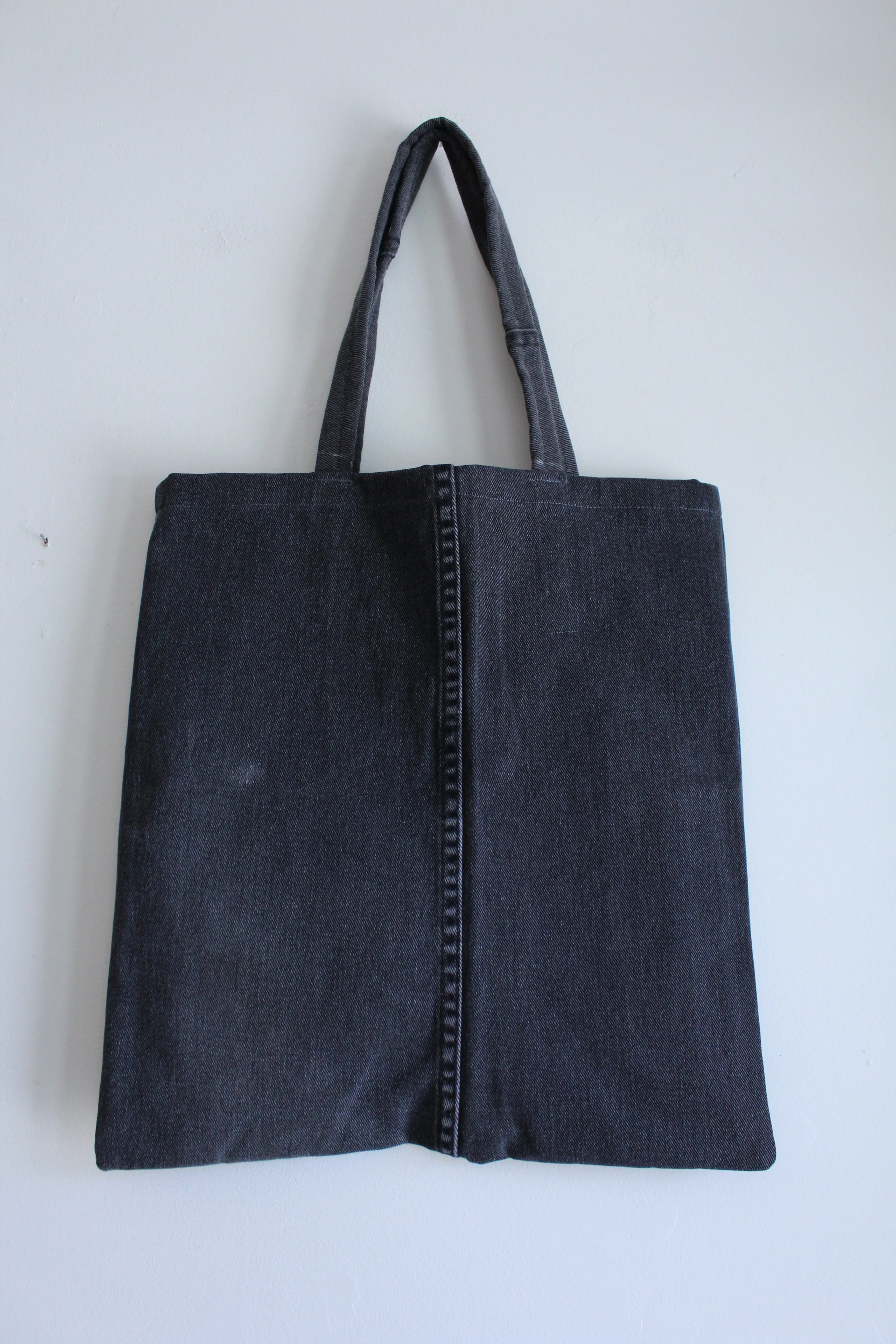 Quilt Patch Upcycled Black Denim Totebags