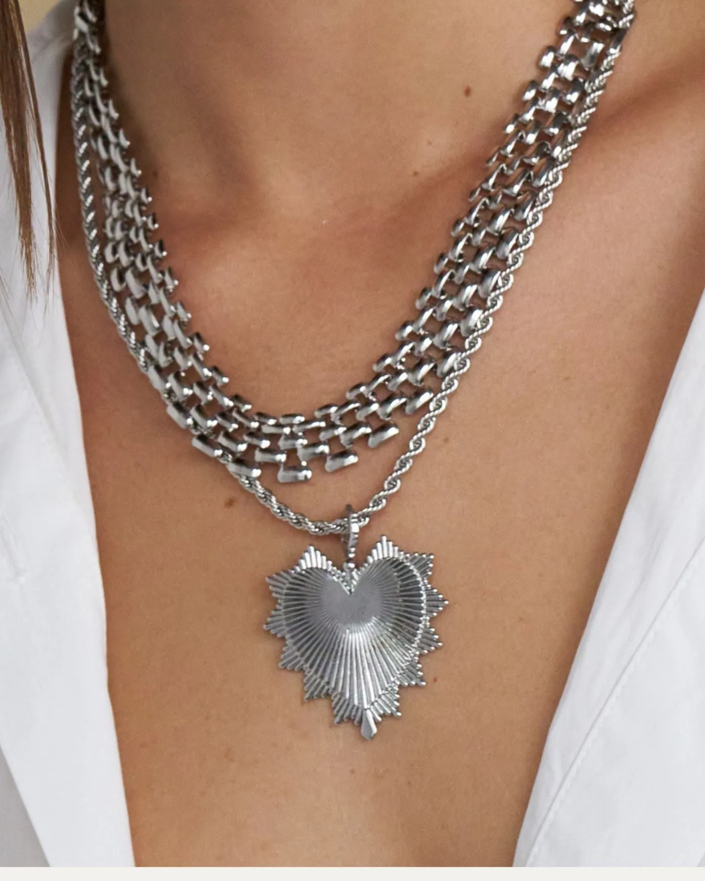 Tatum Silver Vintage Heart Charm