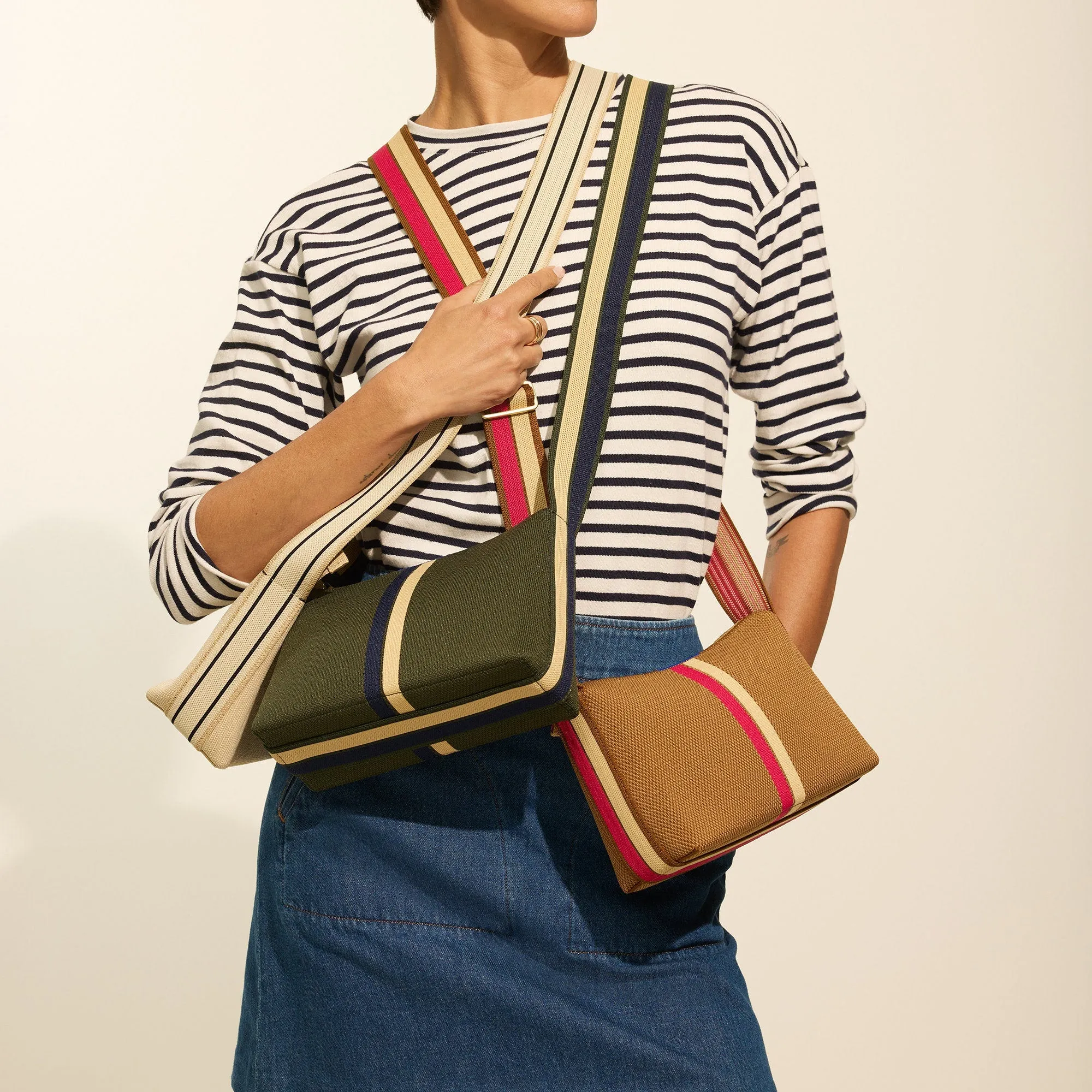 The Casual Crossbody - Evergreen Stripe