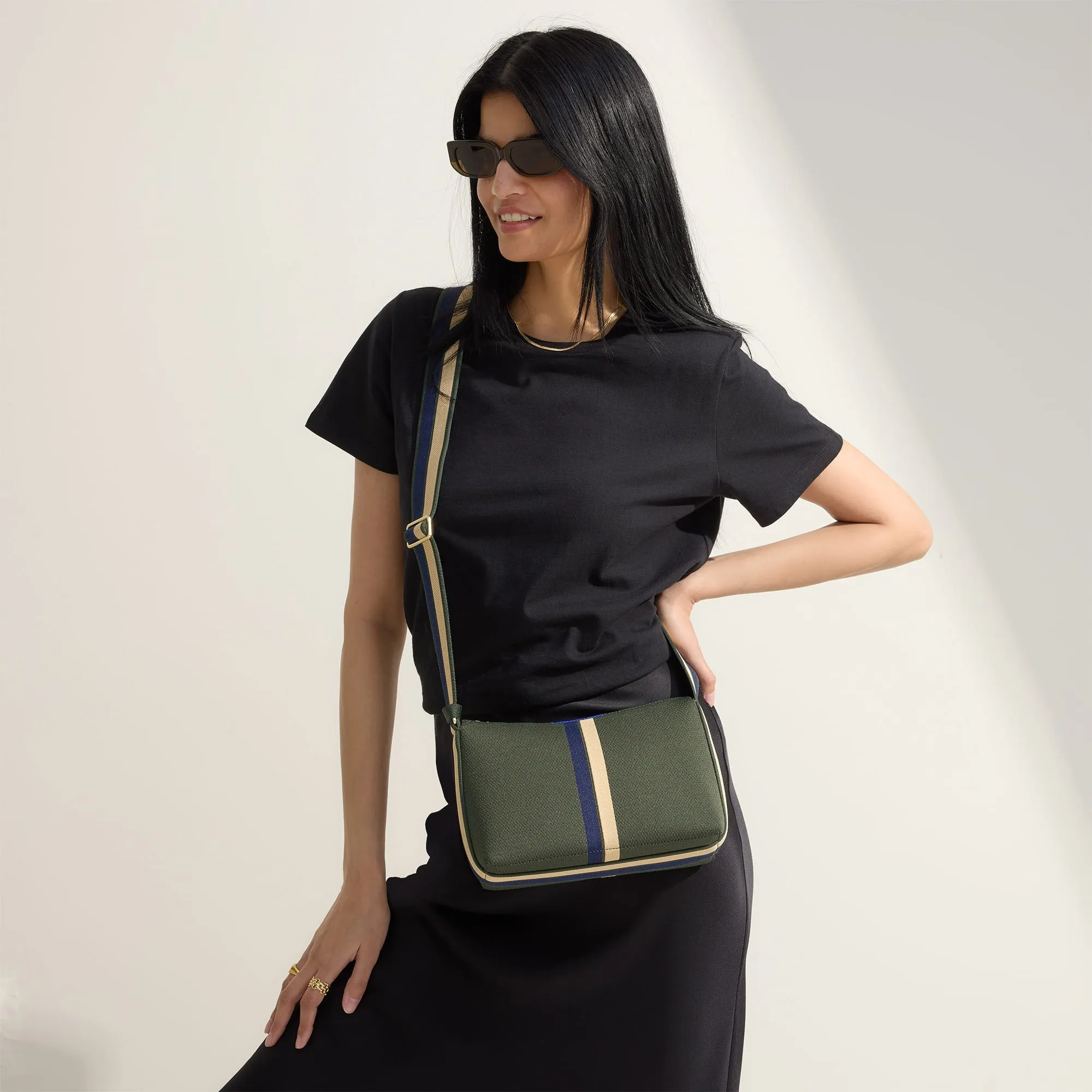 The Casual Crossbody - Evergreen Stripe