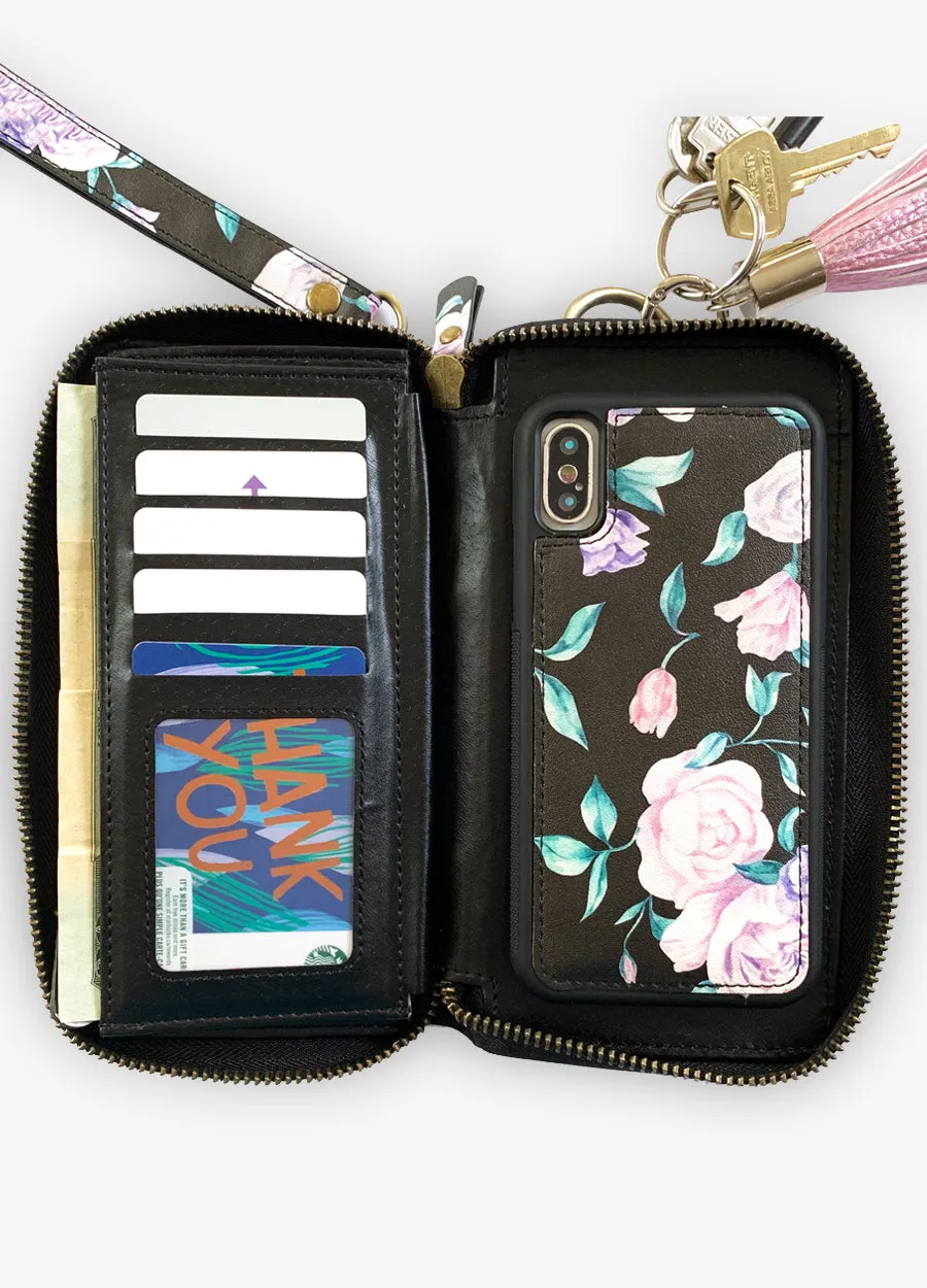 Ultimate Wristlet Phone Case in Midnight Floral