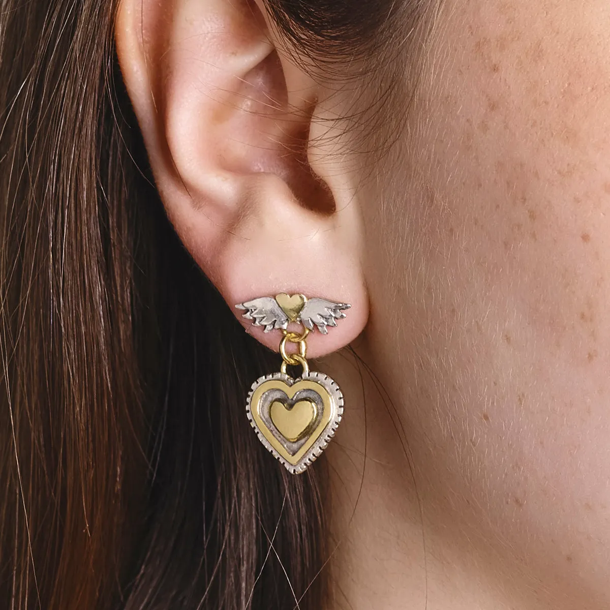 Vintage Heart Drop Earrings