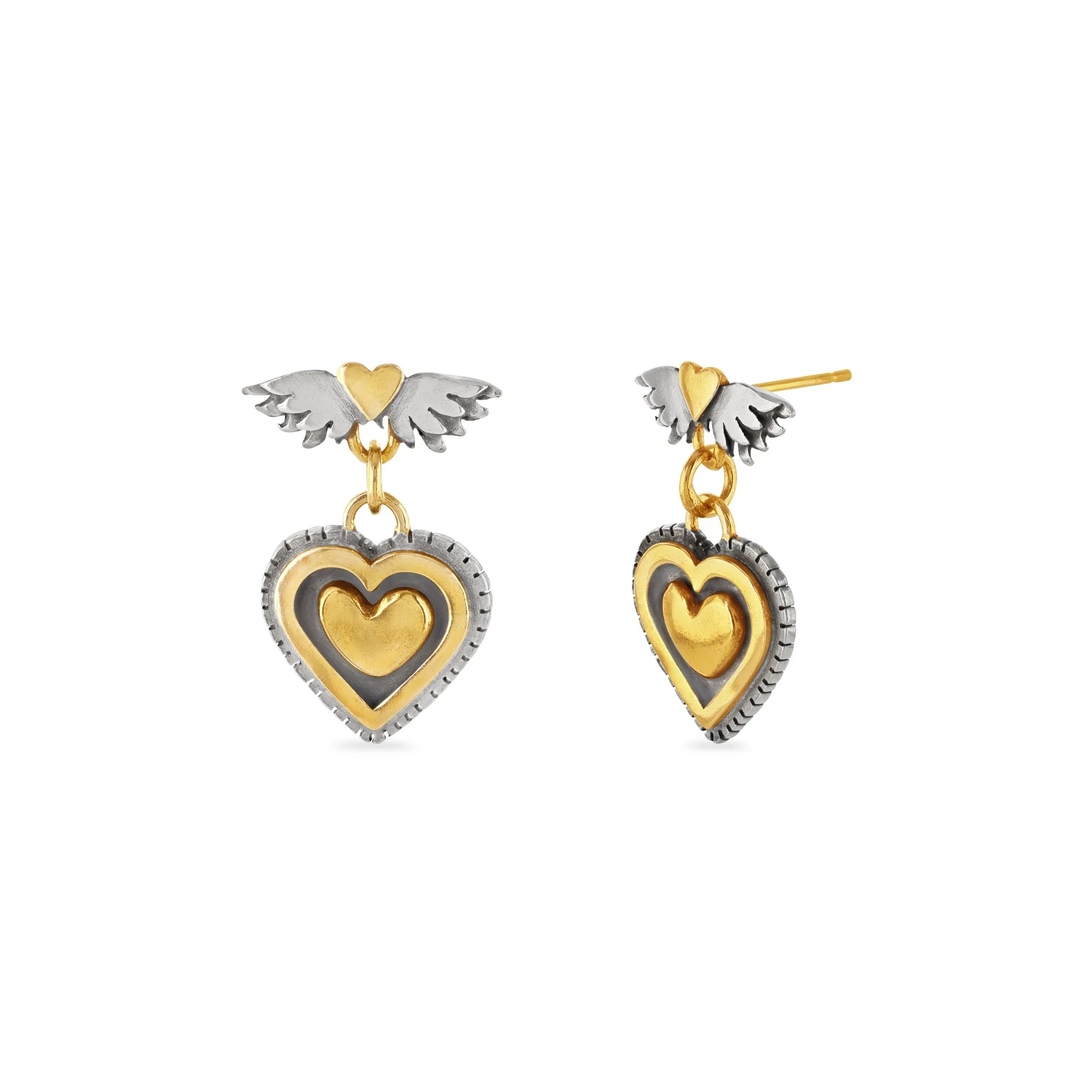 Vintage Heart Drop Earrings