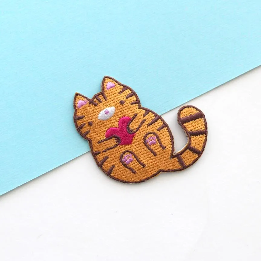 Wild Whimsy Woolies Iron-On Patch - Orange Tabby Cat