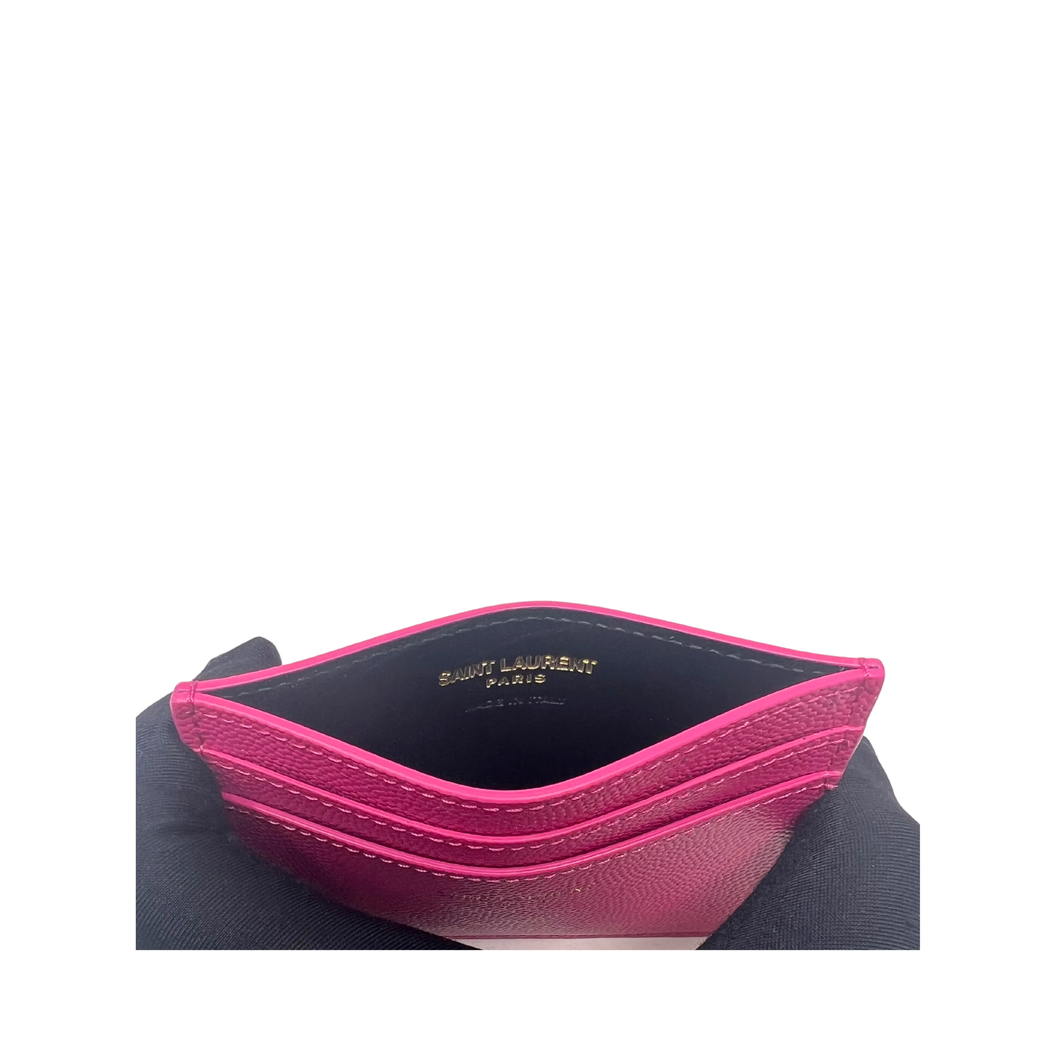 YSL Paris Card Case - Fuchsia