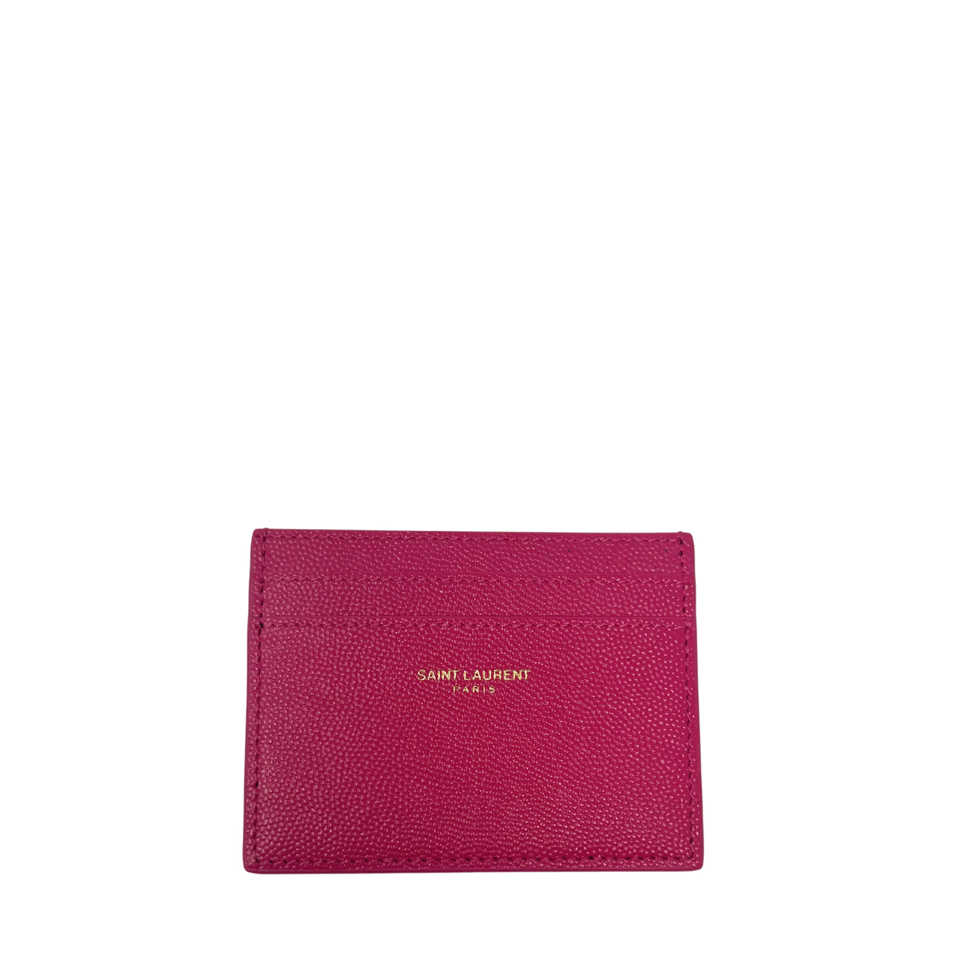 YSL Paris Card Case - Fuchsia